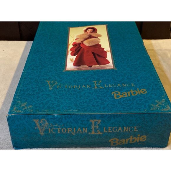 Victorian Elegance Barbie 1994 Mattel 12579 NRFB Red Fur Trim Coat - Picture 12 of 16
